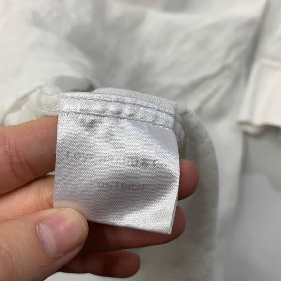 Love Brand & Co Shirt Mens Extra Large Cream Linen Button Up Long Sleeve Dress - Picture 8 of 10